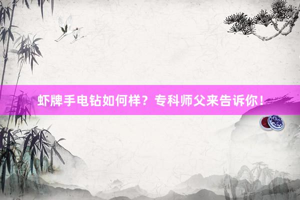 虾牌手电钻如何样？专科师父来告诉你！
